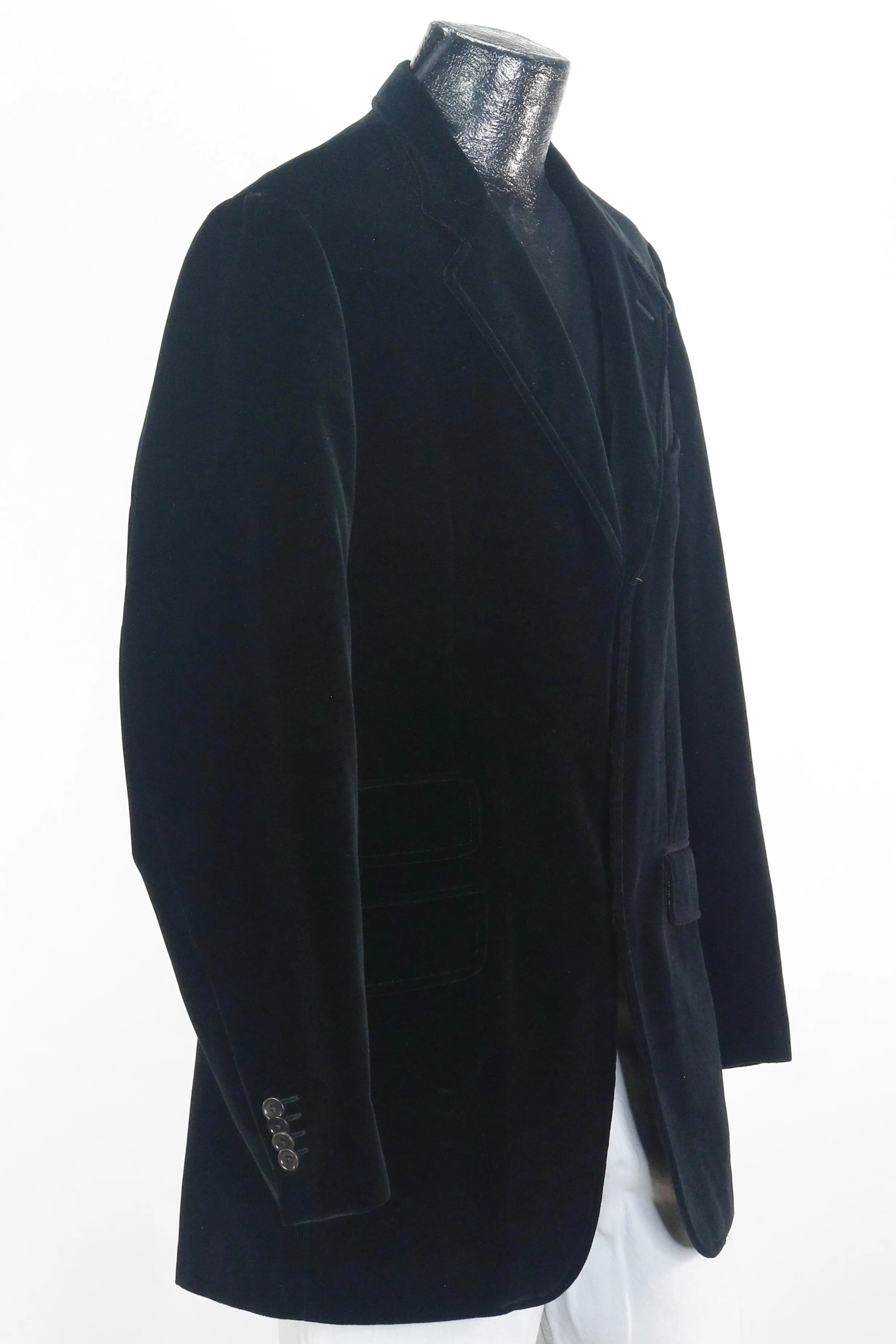 00s Etro Black Velvet Blazer     M