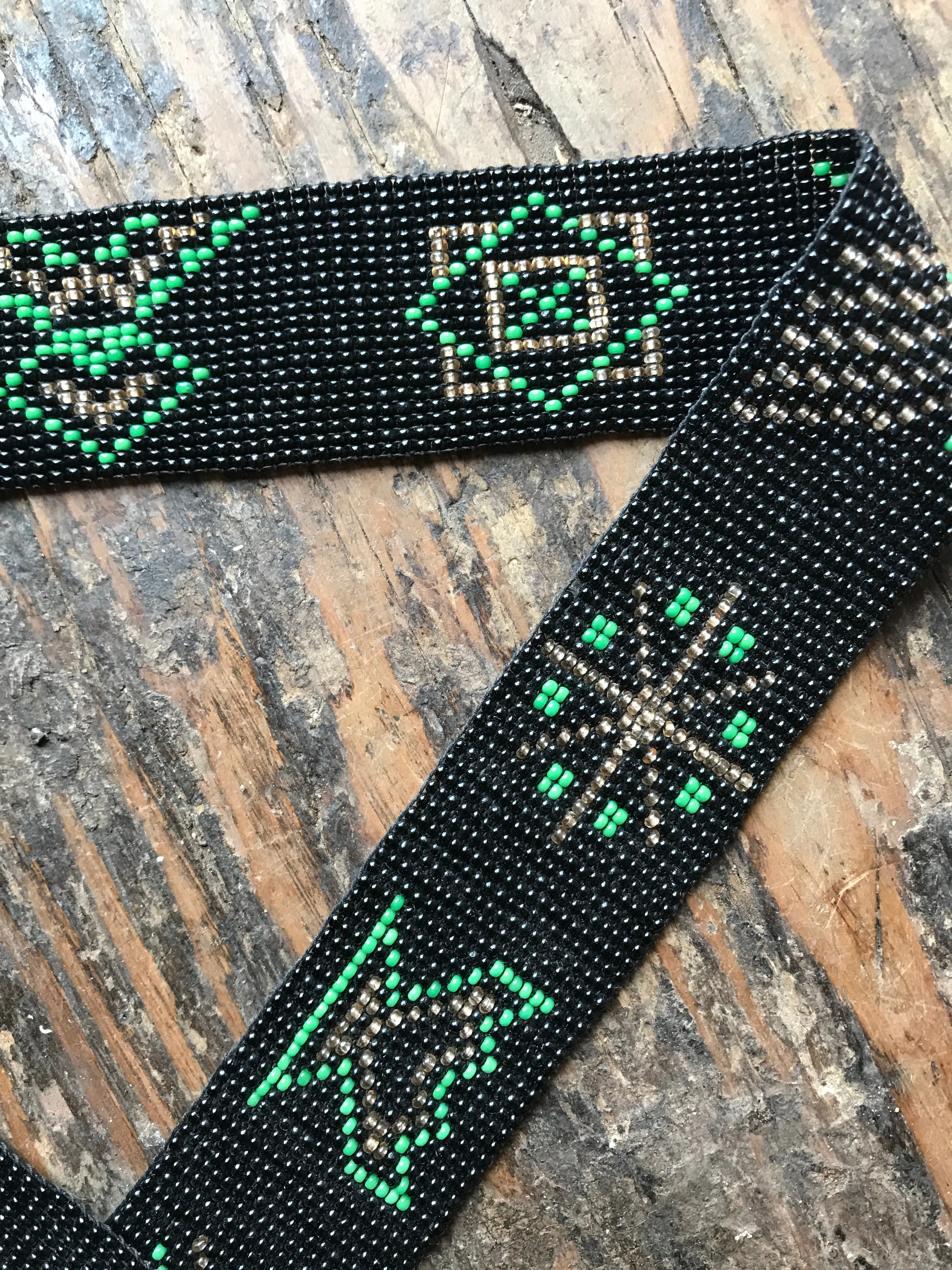 1950s Native American Hand Beaded Buckskin Belt