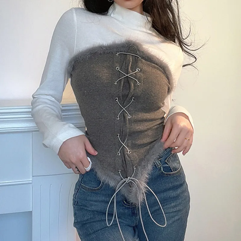 21 FAUX Fur Corset