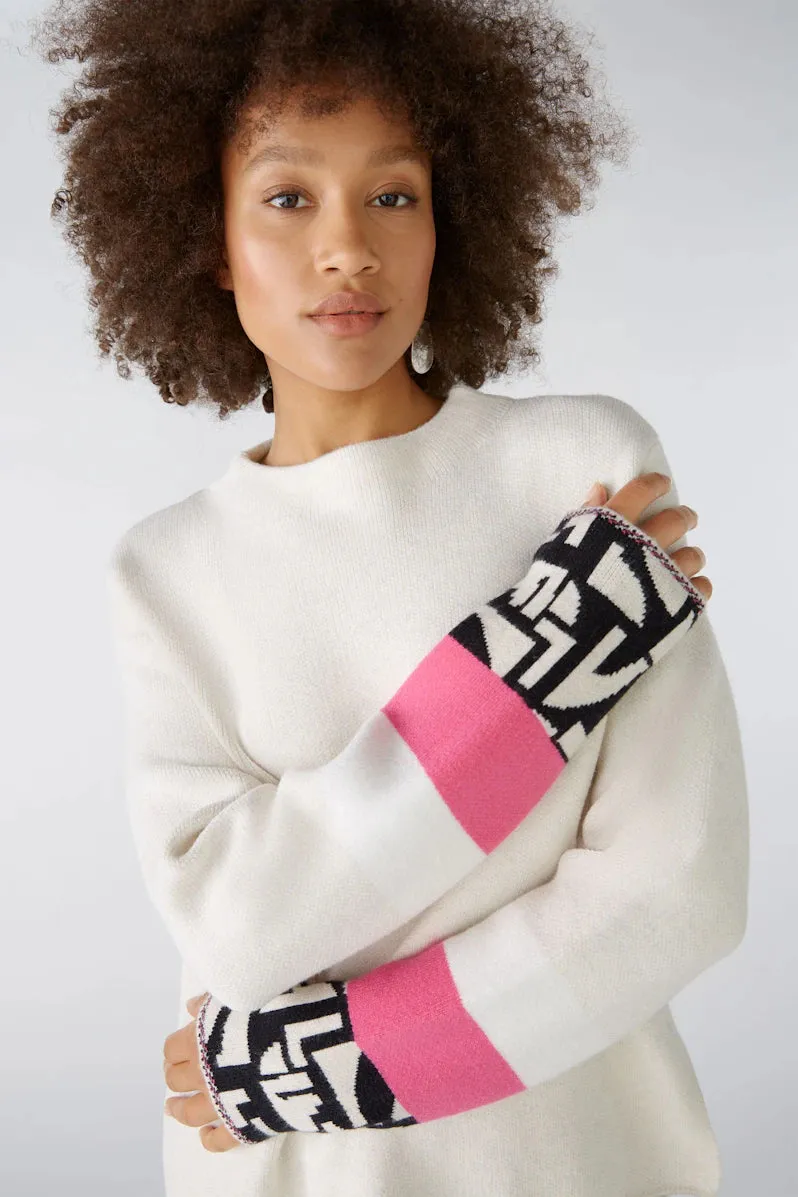 89584 Stone/Pink/Geo Pullover