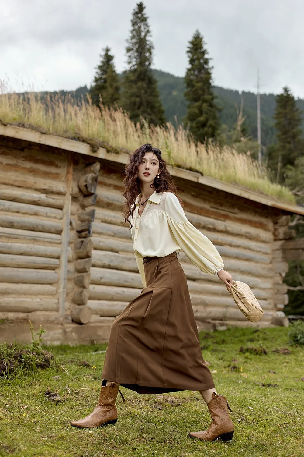 A Line Maxi Skirt for Women