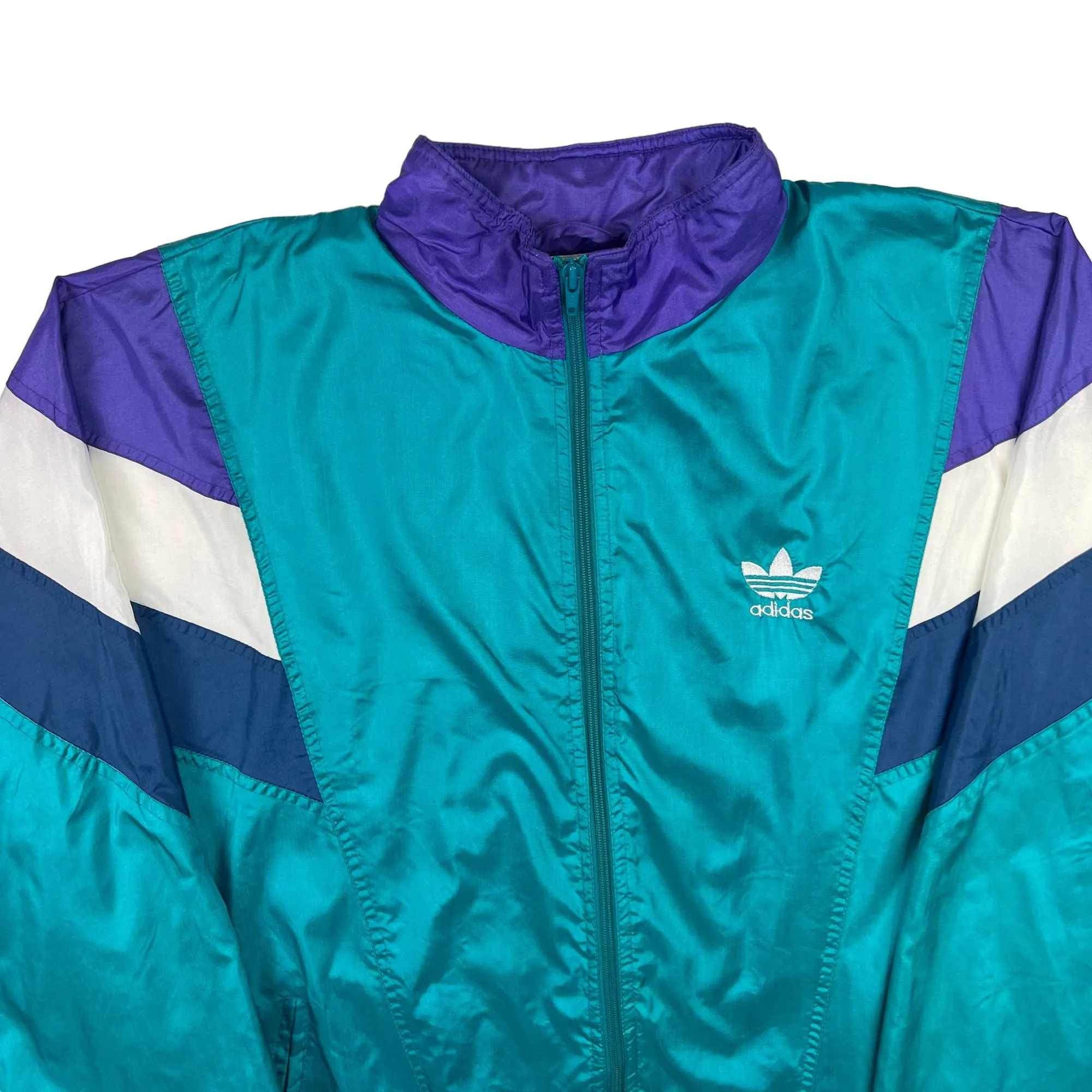 Adidas 90's Colourblock Track Jacket Teal Purple White