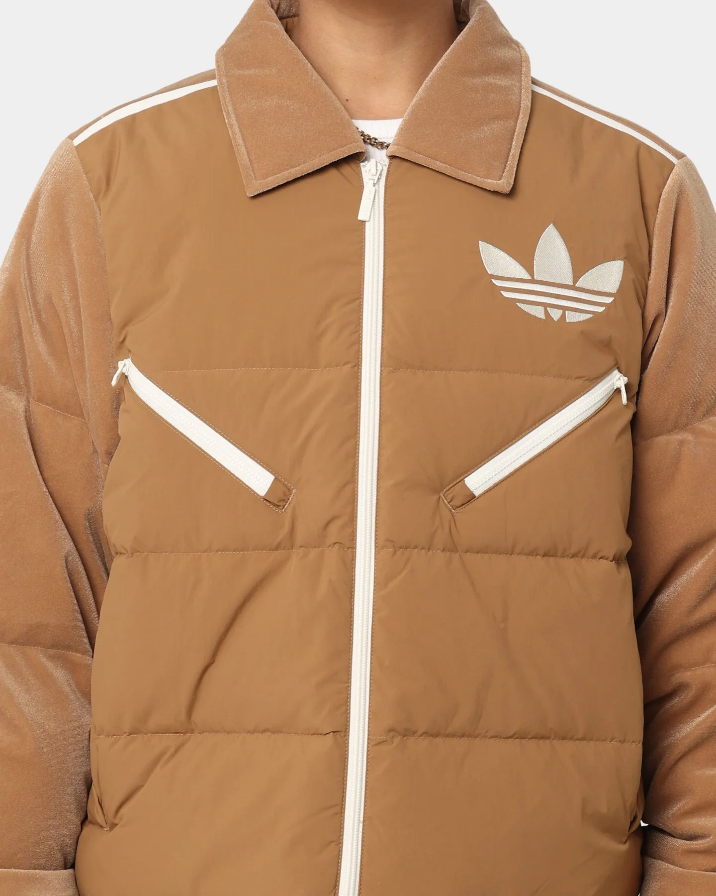 Adidas Adicolor Women's Velvet Puffer Brown Desert