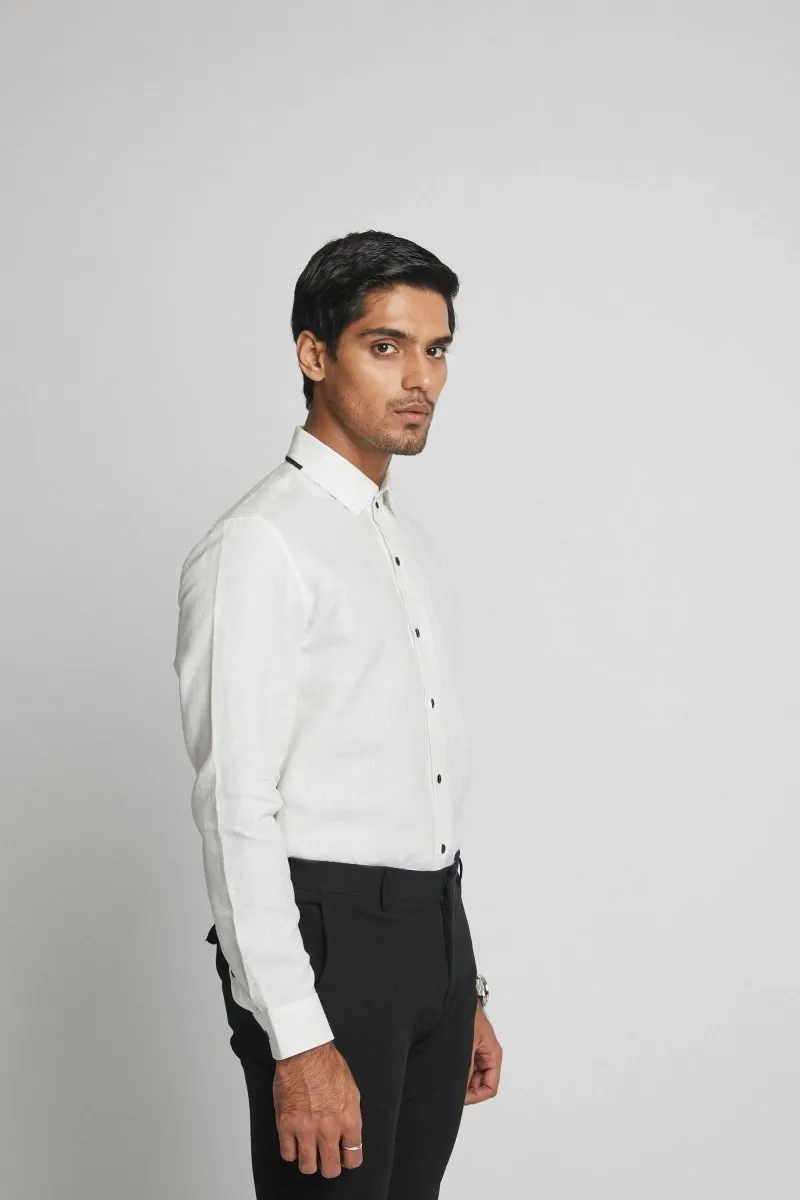 Aglow High Collar Shirt White