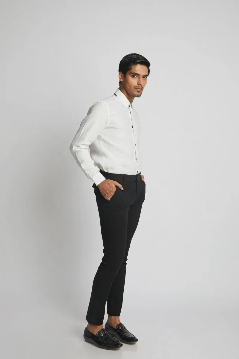 Aglow High Collar Shirt White