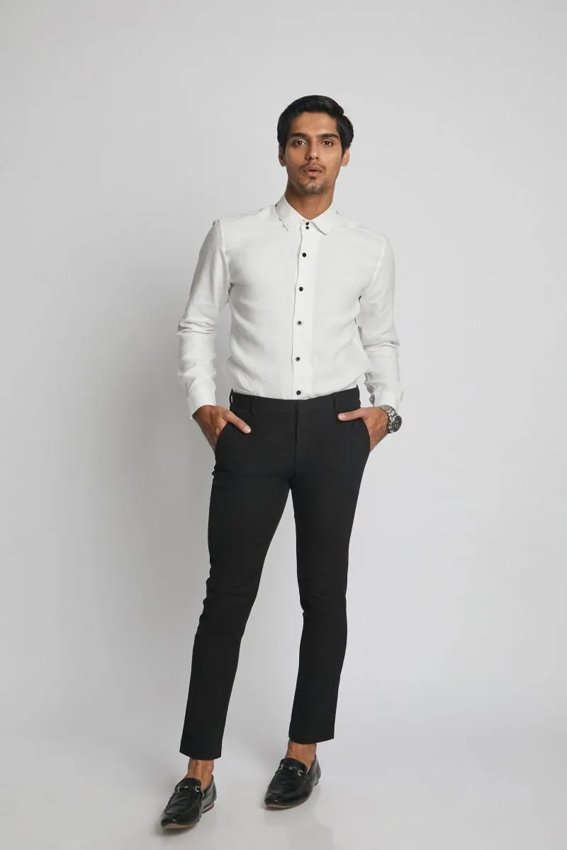 Aglow High Collar Shirt White