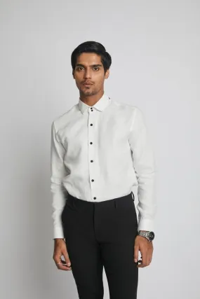 Aglow High Collar Shirt White