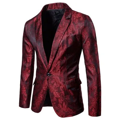 Aidase (Jackets   Pants) Men Business Casual Slim Suit Sets Fashion printed Tuxedo Wedding formal dress Blazer stage performances Suit