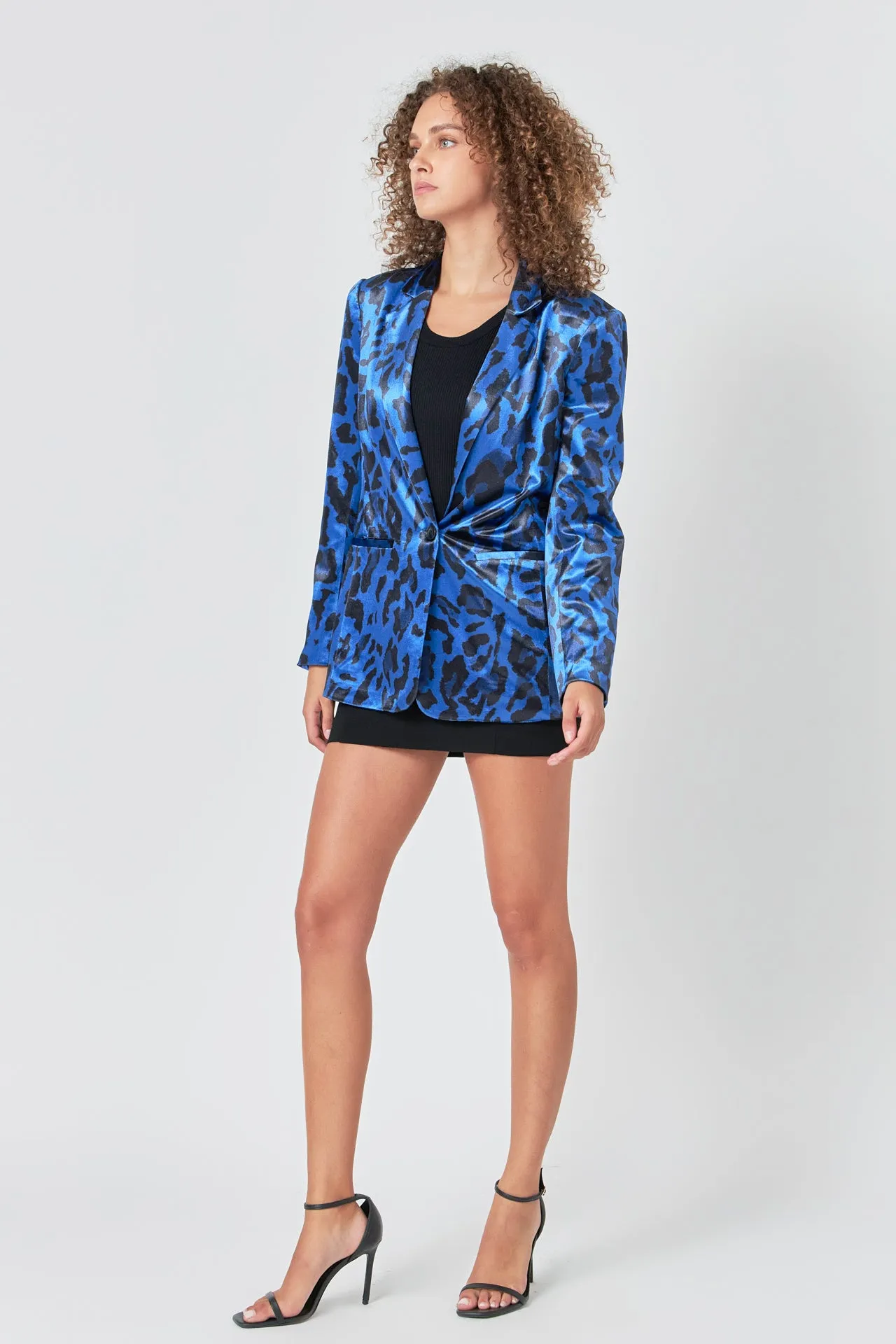 Animal Print Velvet Blazer