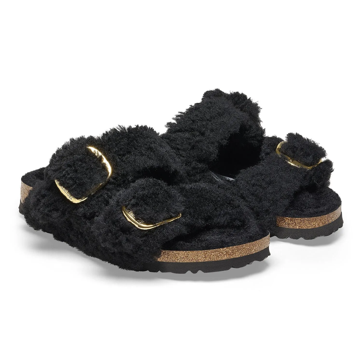 Arizona Big Buckle Shearling Black Gold