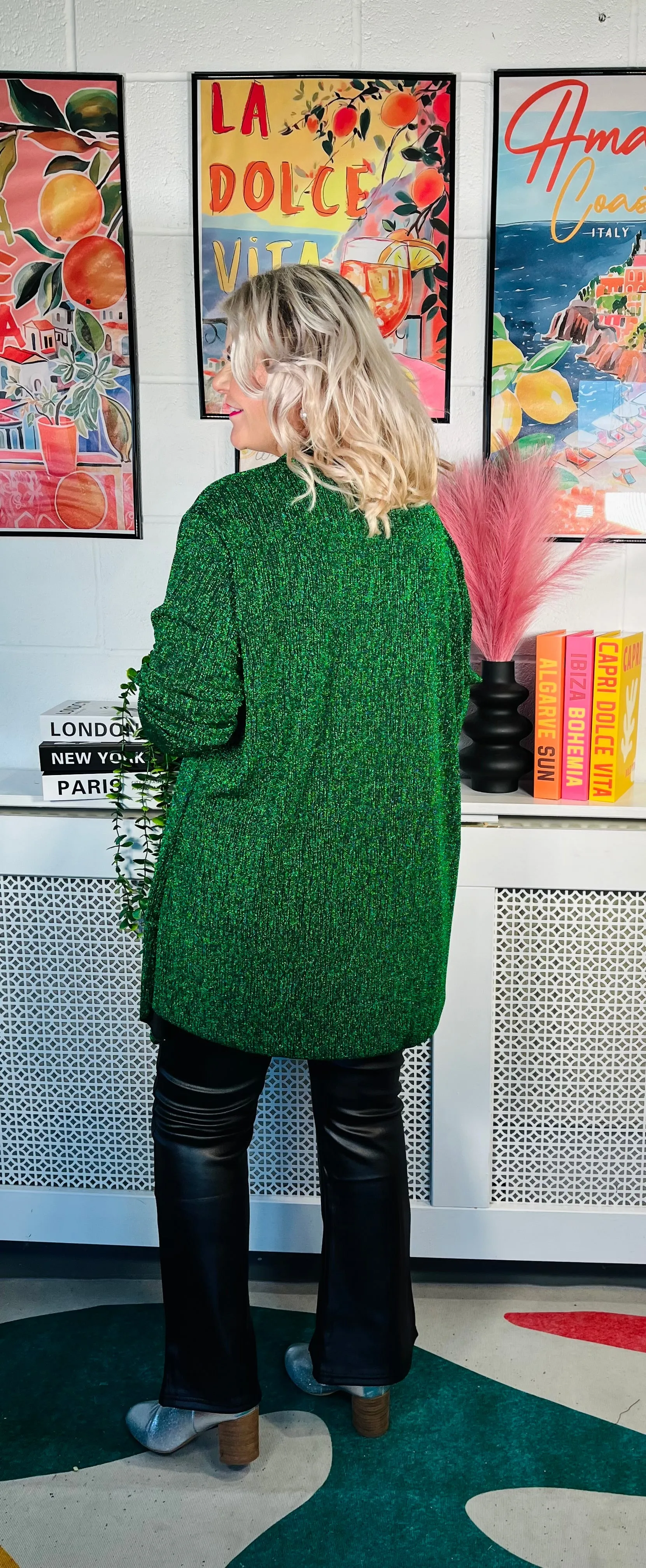 Avery Glitter Jacket - Green