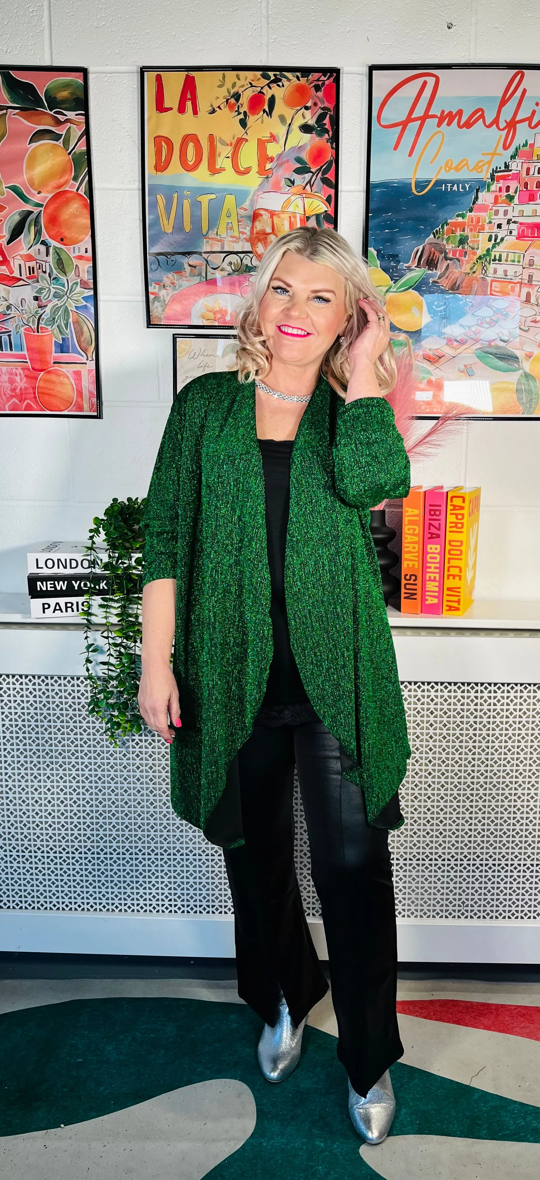 Avery Glitter Jacket - Green