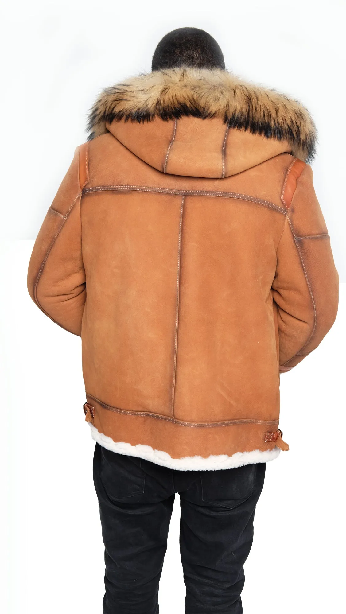 Aviator Jacket with hoodie and fur #8015