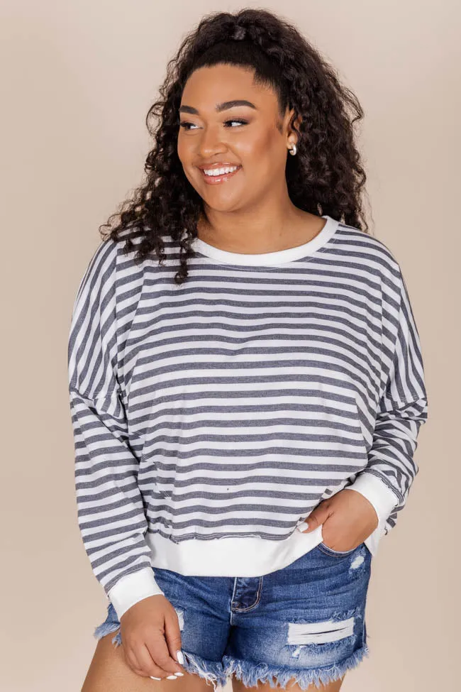 Before You Know It Black And White Striped Pullover FINAL SALE