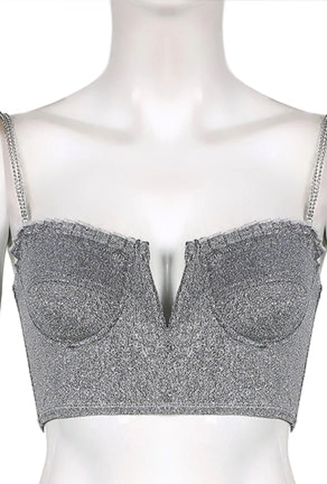 BEV - LUREX CROP BUSTIER TOP