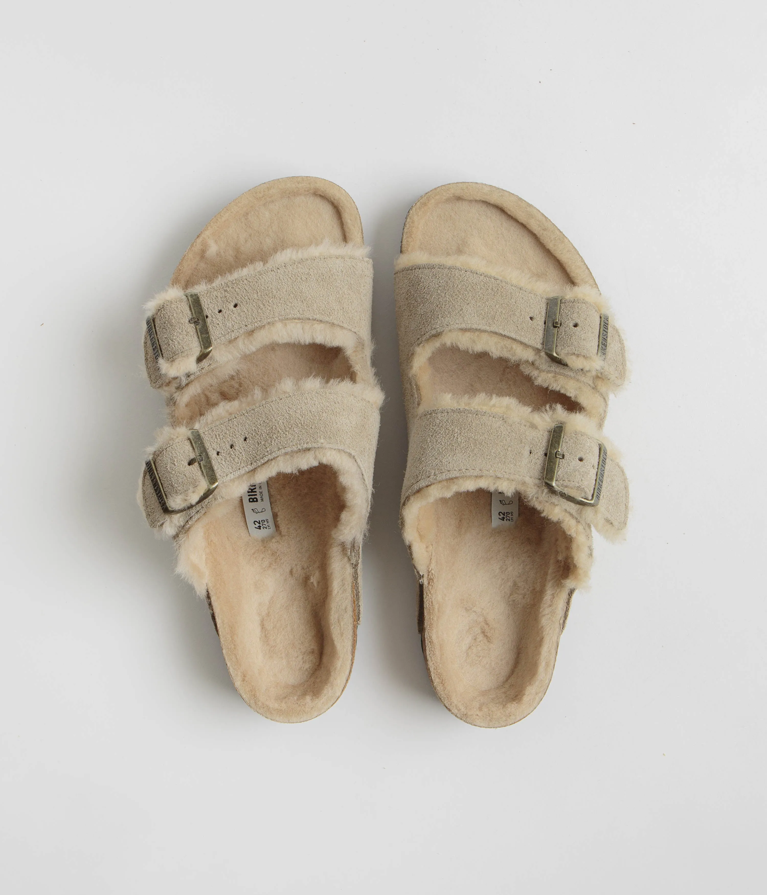 Birkenstock Arizona Shearling Sandals - Taupe