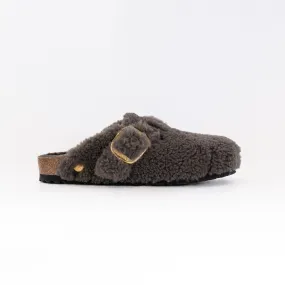 Birkenstock Boston Big Buckle Shearling (Women's) - Concrete Gray