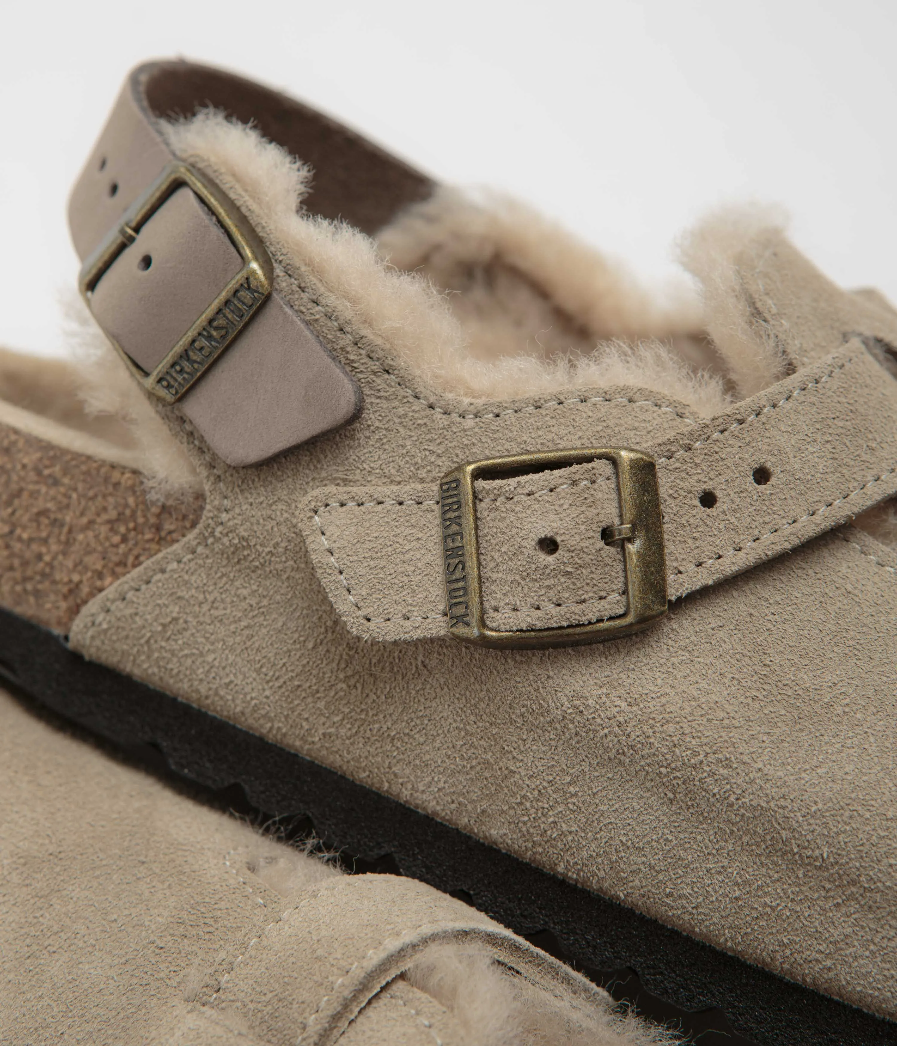 Birkenstock Tokio Shearling Sandals - Taupe