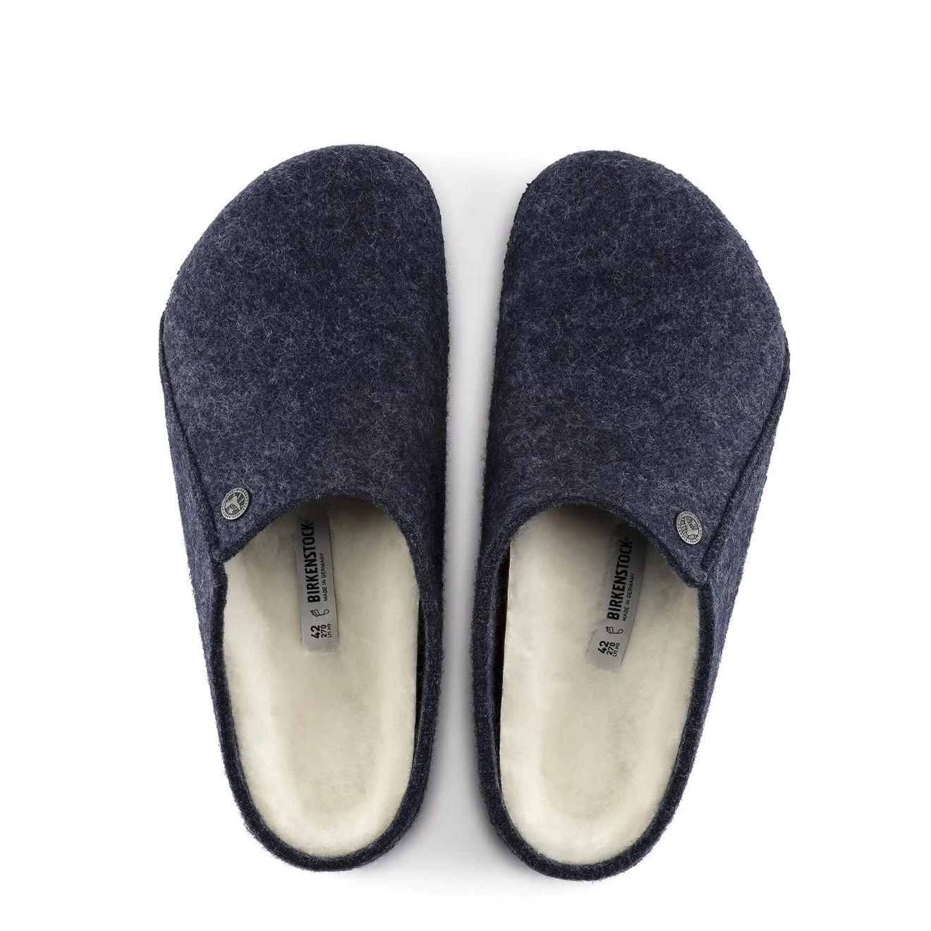 Birkenstock Womens Zermatt Shearling Narrow Slipper Dark Blue