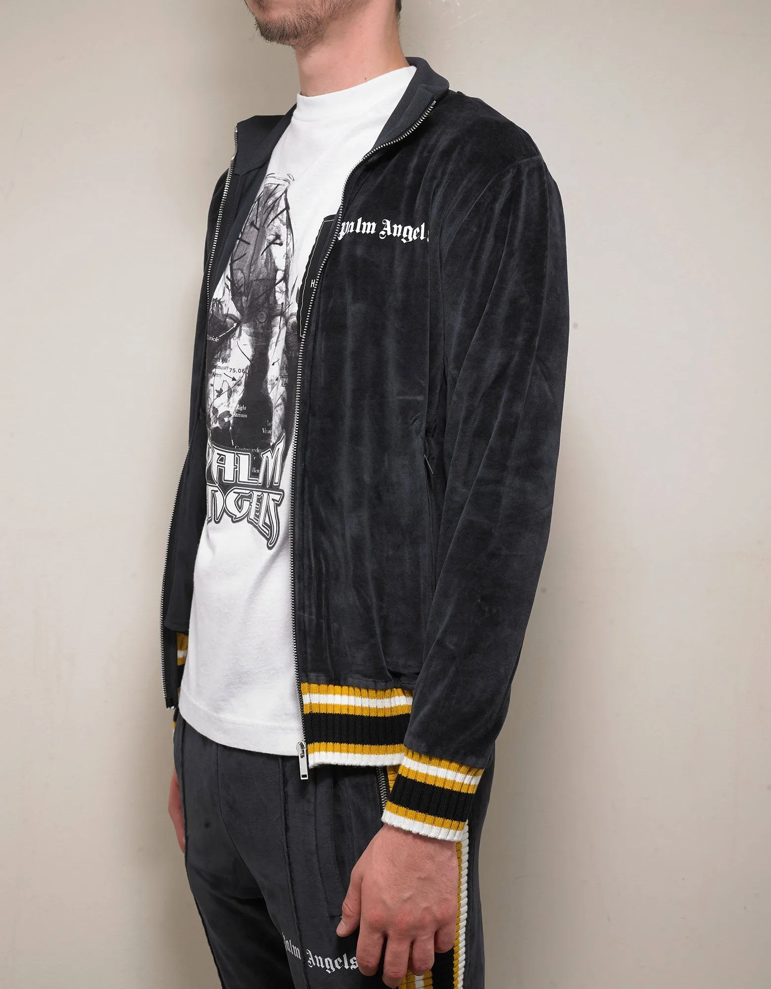 Black & Yellow Chenille Track Jacket -