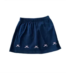 Bow Embroidered Cord Skort