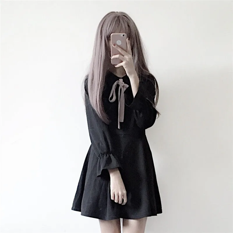 Bow long sleeve dress KF2345