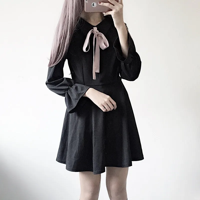 Bow long sleeve dress KF2345