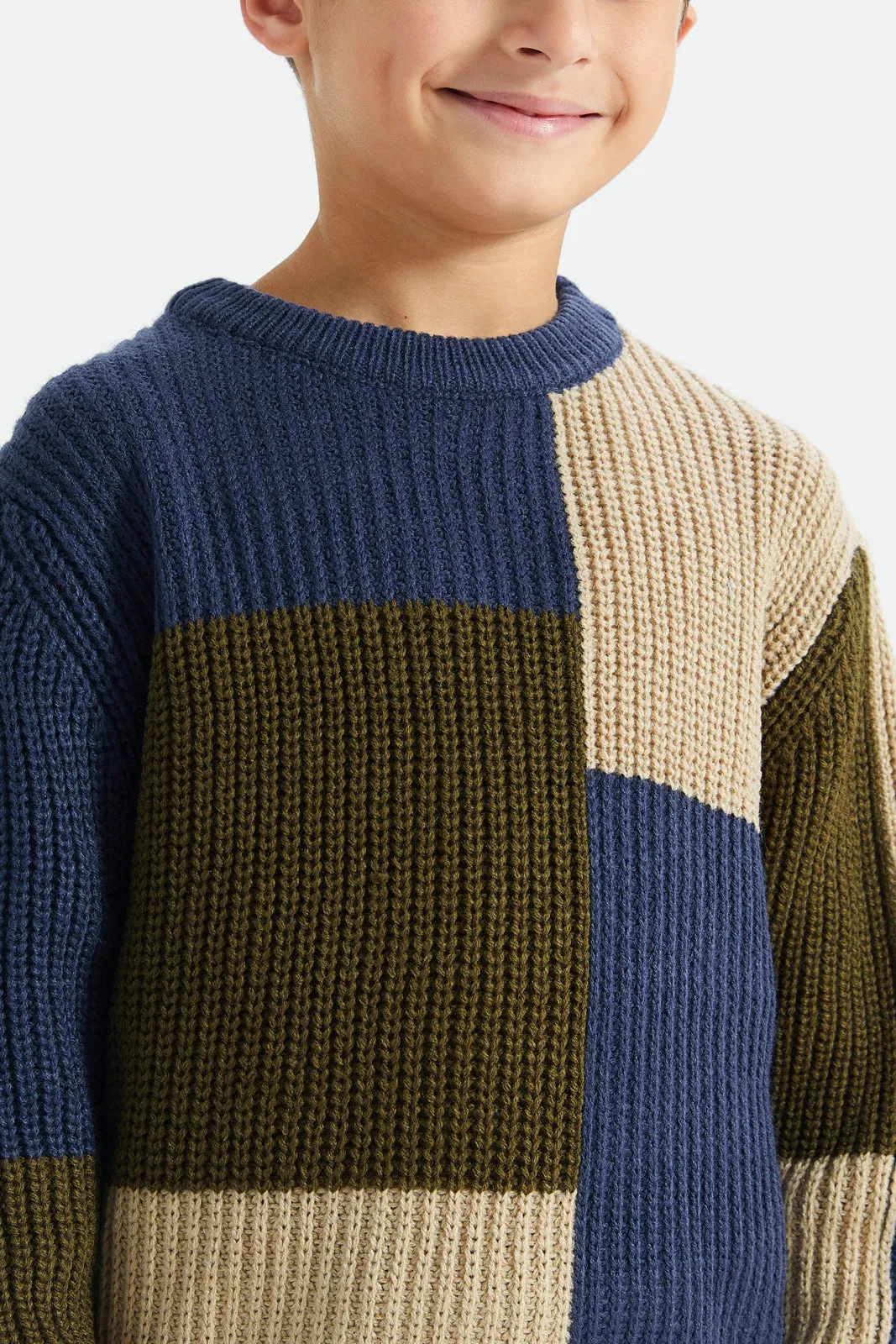 Boys Navy Knitted Pullover