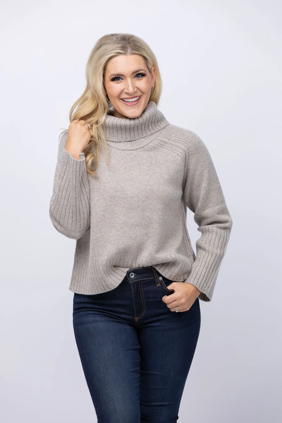 Brochu Walker Orion Turtleneck in Light Chia Mélange