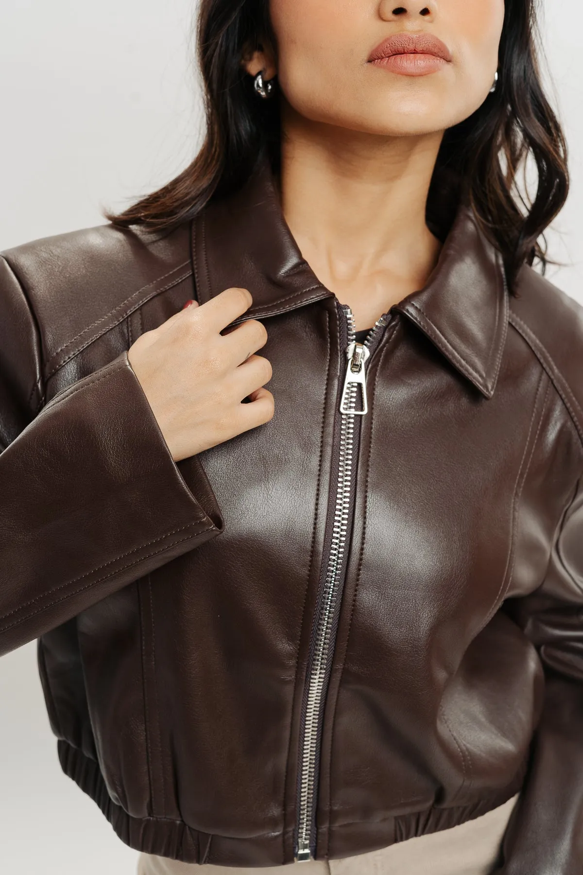 Brown Biker Leather Jacket