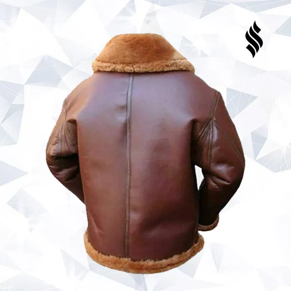 Brown Bomber Single Belted Leather Jacket Mens