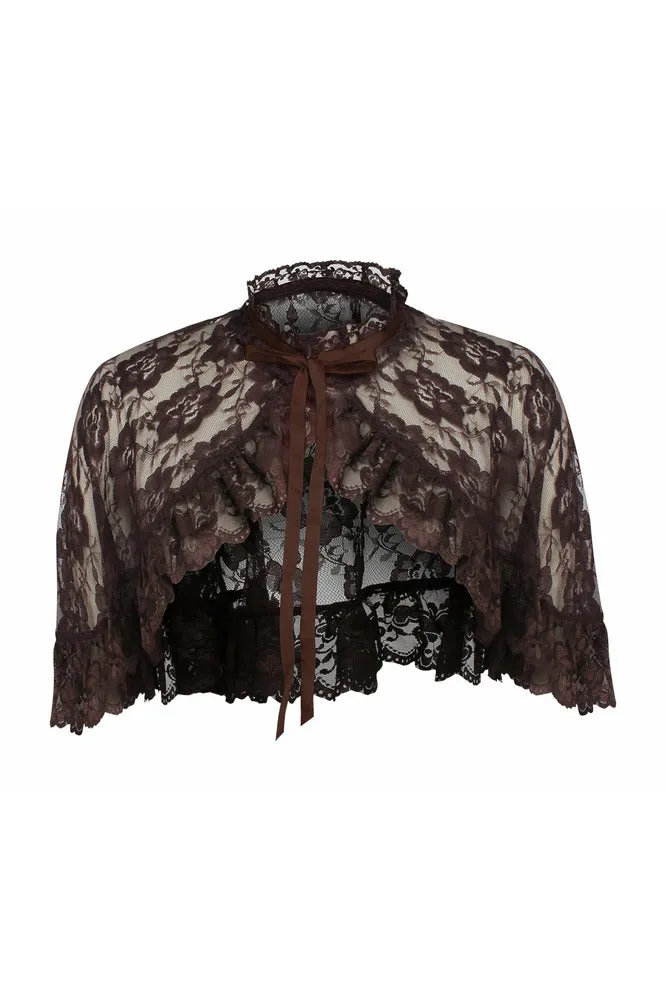 Brown Lace Cape