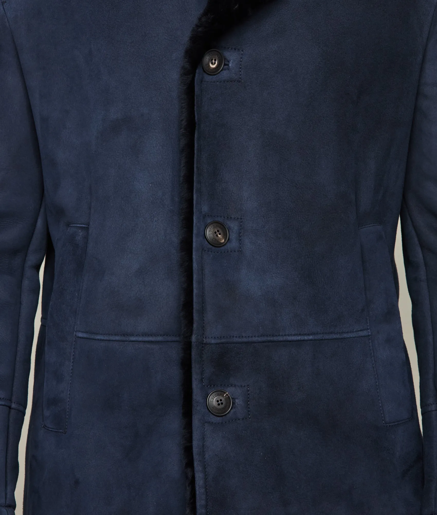 Bruce Shearling Coat :: Navy