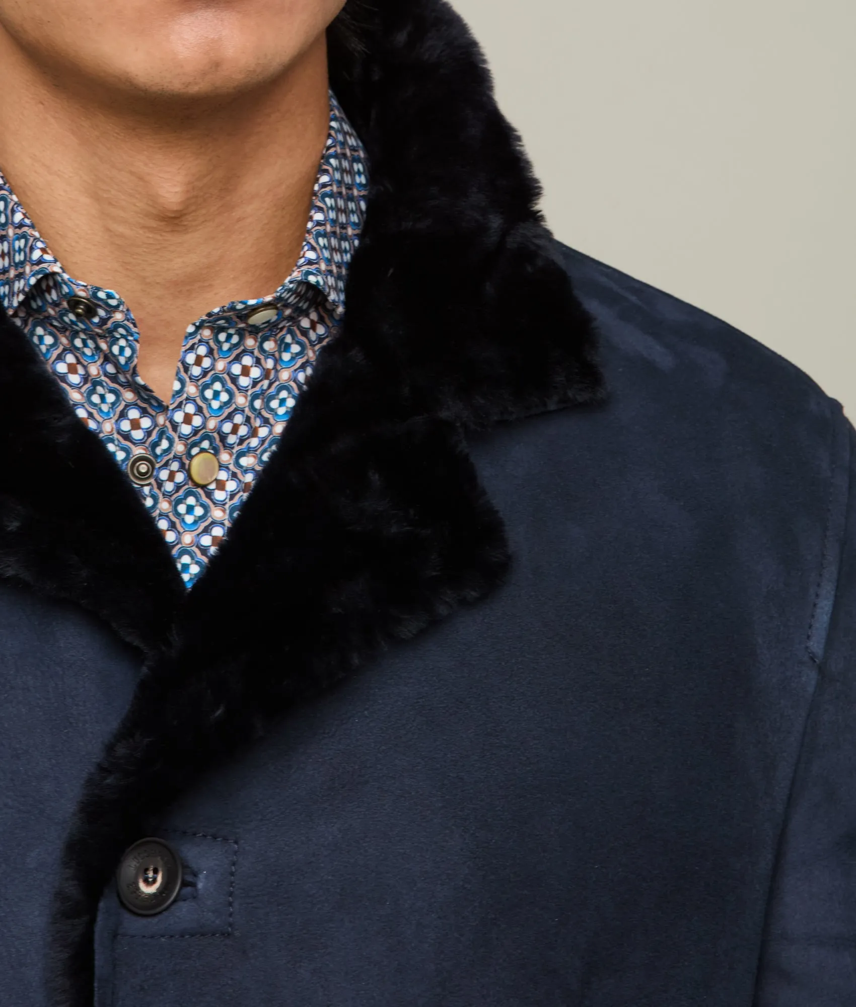 Bruce Shearling Coat :: Navy