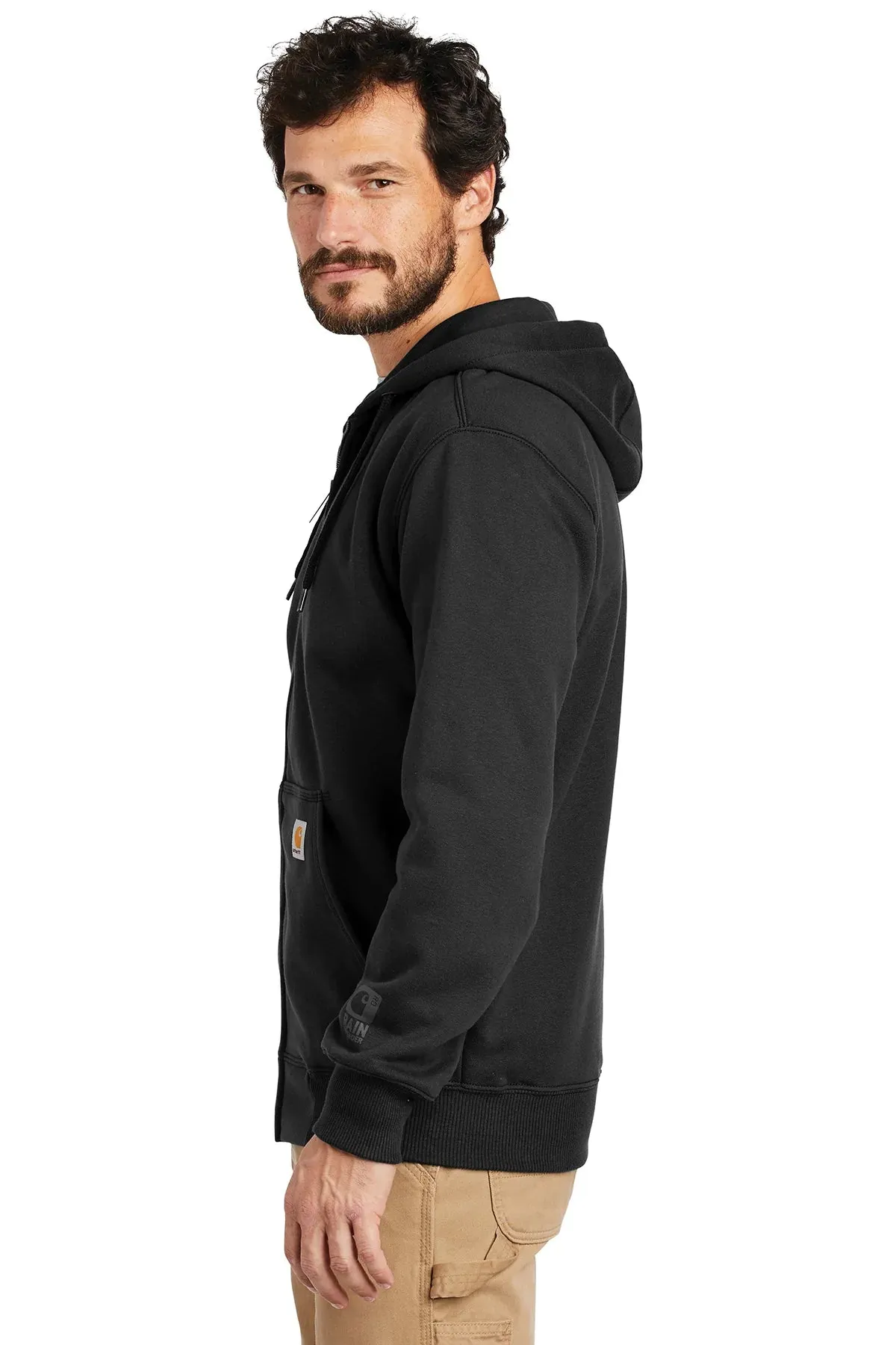 Carhartt Rain Defender Paxton Custom Zip Hoodies, Black