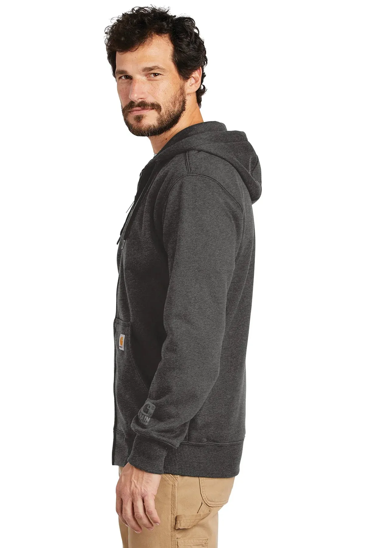 Carhartt Rain Defender Paxton Custom Zip Hoodies, Carbon Heather