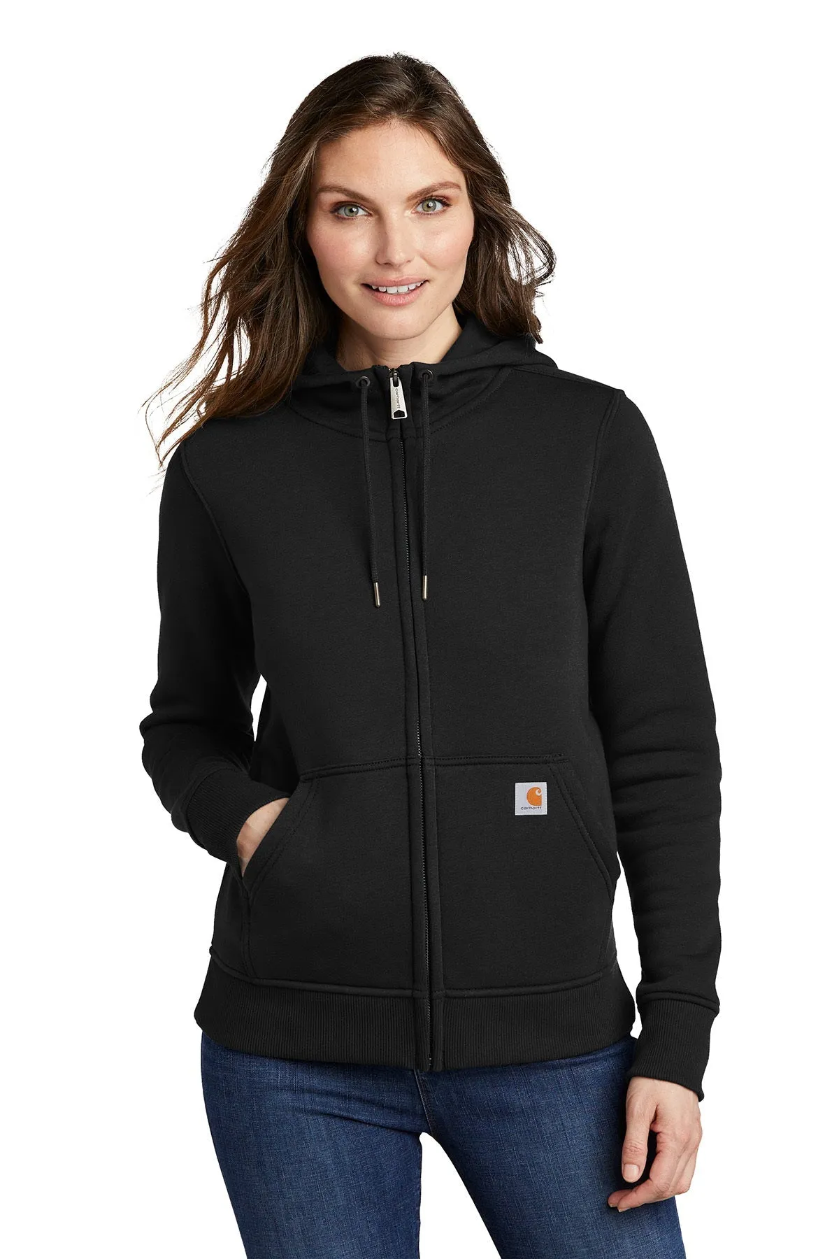 Carhartt Womens Clarksburg Full-Zip Custom Hoodies, Black