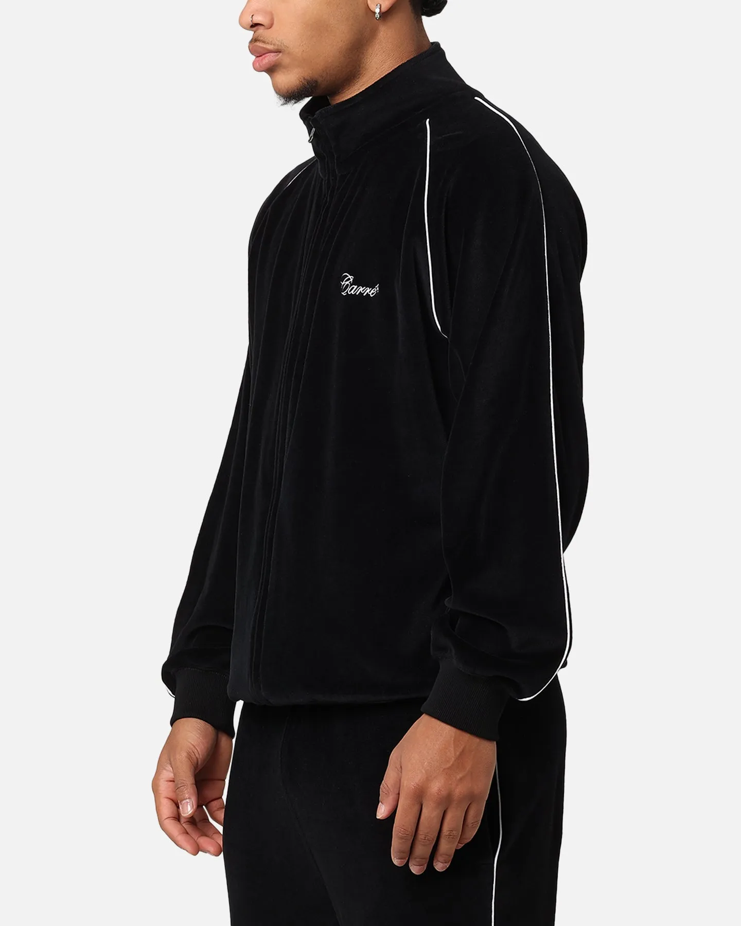 Carre Gorgeous Velour Track Jacket Black