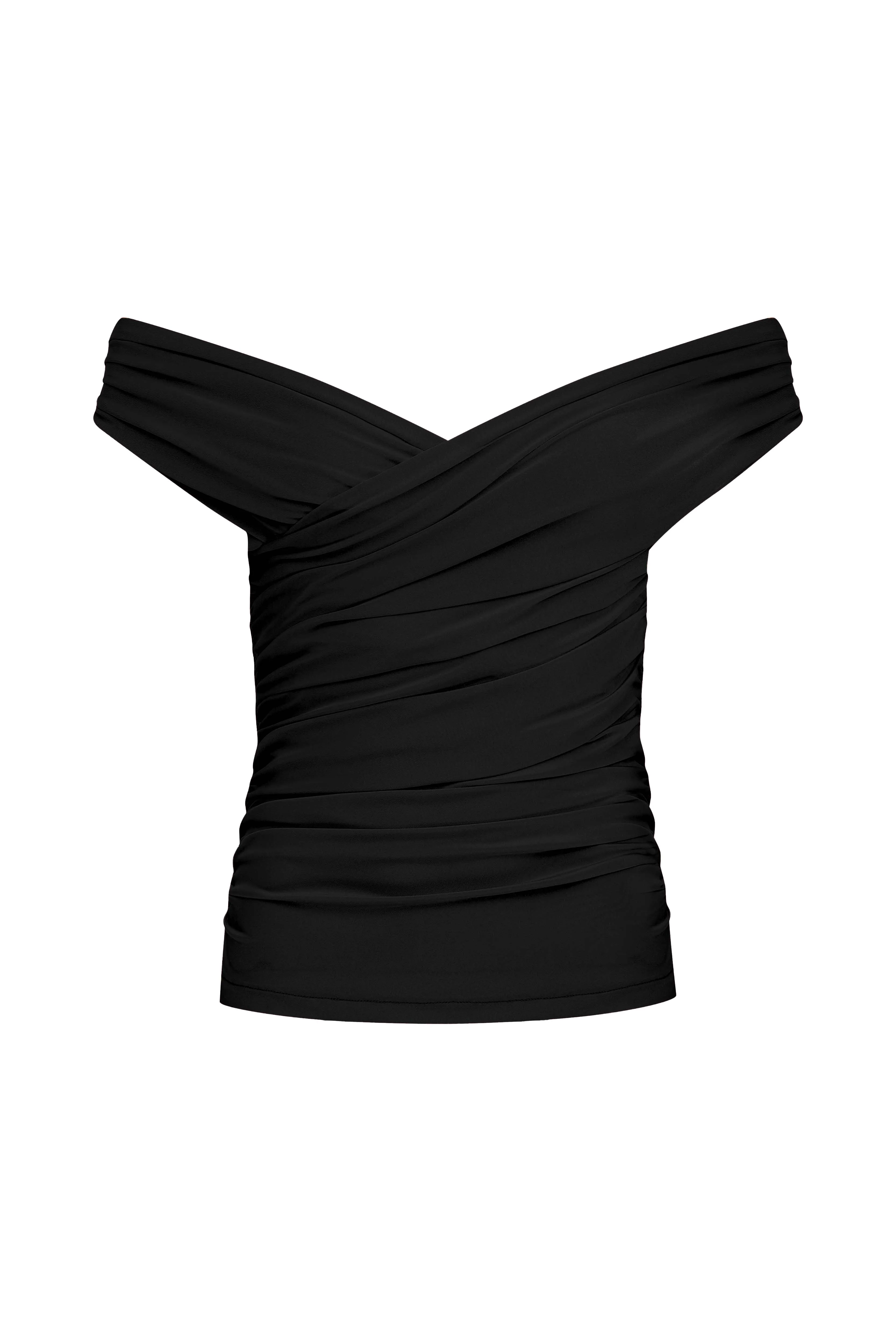 Cheri Jersey Blouse  in Black