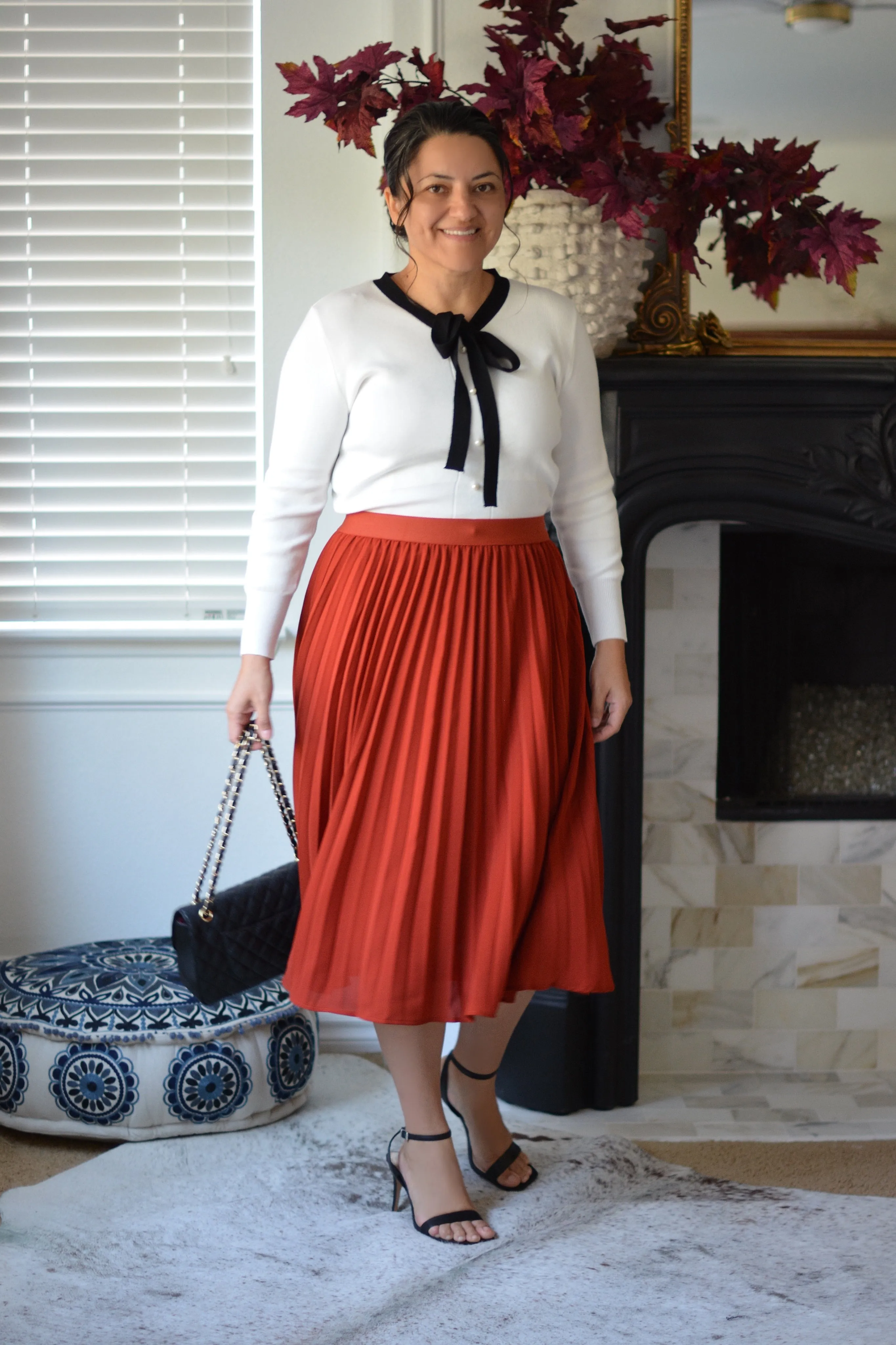 Cheri Rust Pleated Skirt