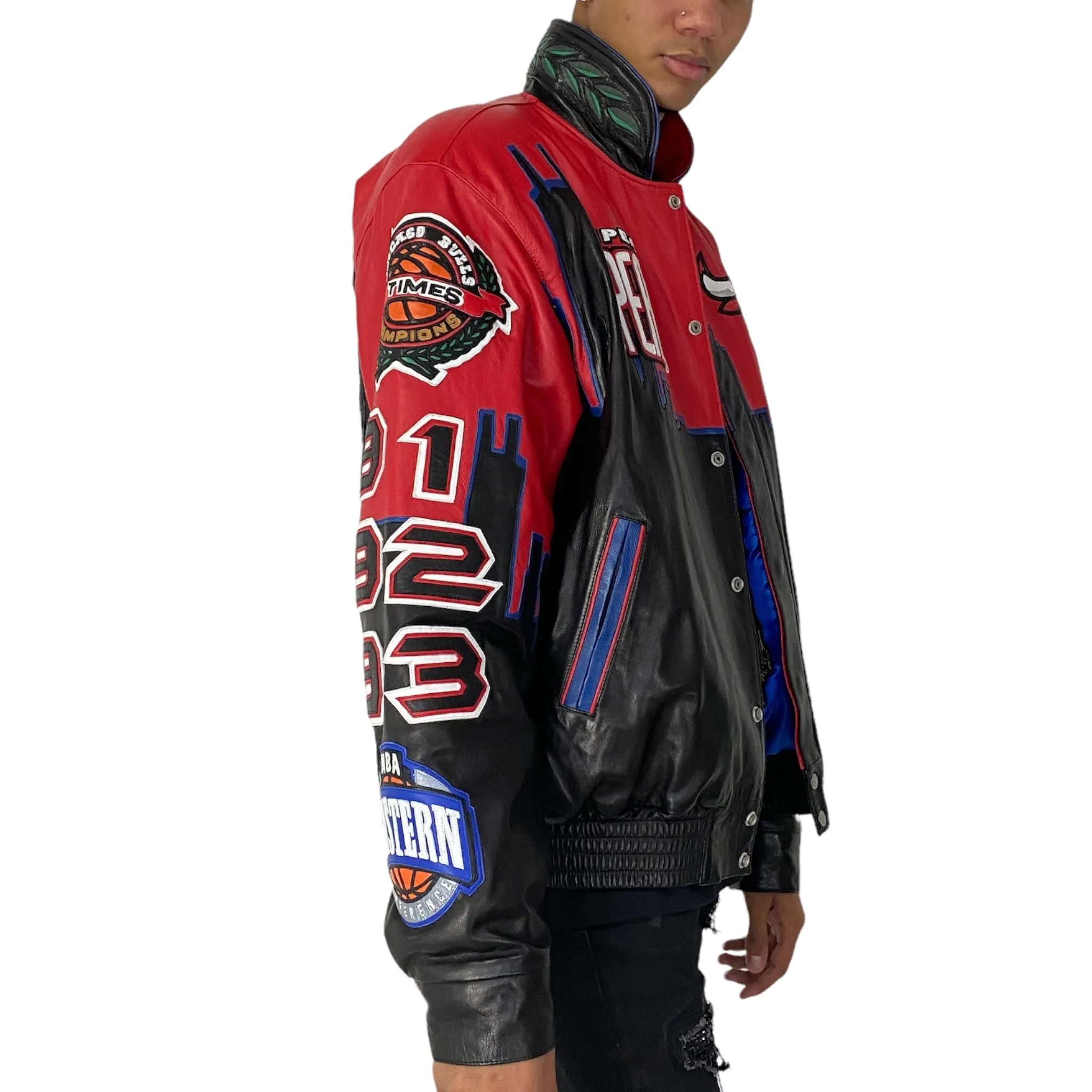 CHICAGO BULLS 3-PEAT CHAMPIONSHIP GENUINE LEATHER JACKET