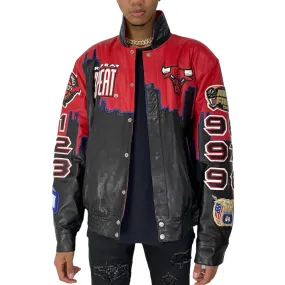 CHICAGO BULLS 3-PEAT CHAMPIONSHIP GENUINE LEATHER JACKET