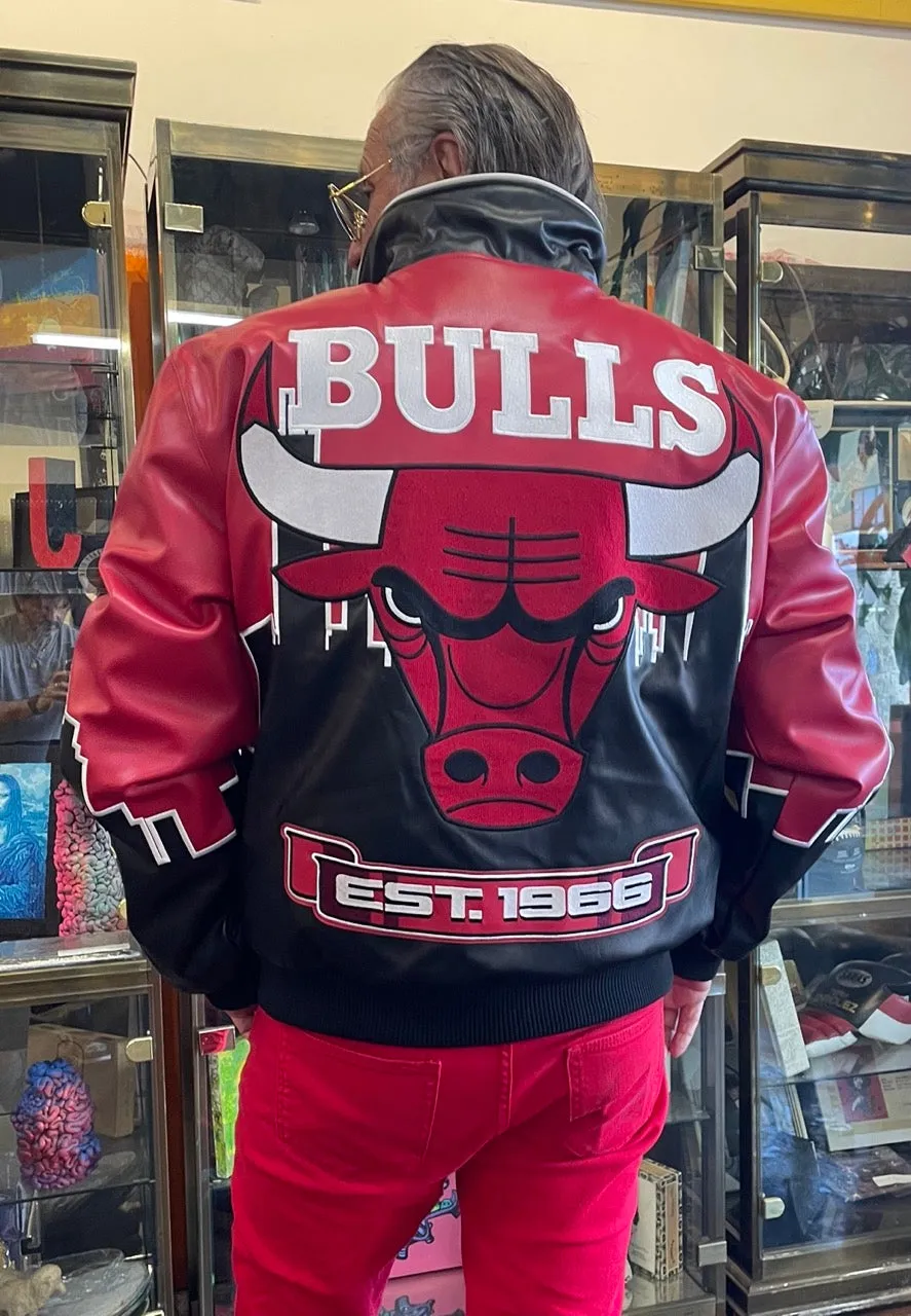 CHICAGO BULLS SKYLINE VEGAN LEATHER JACKET