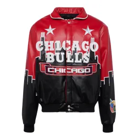 CHICAGO BULLS SKYLINE VEGAN LEATHER JACKET