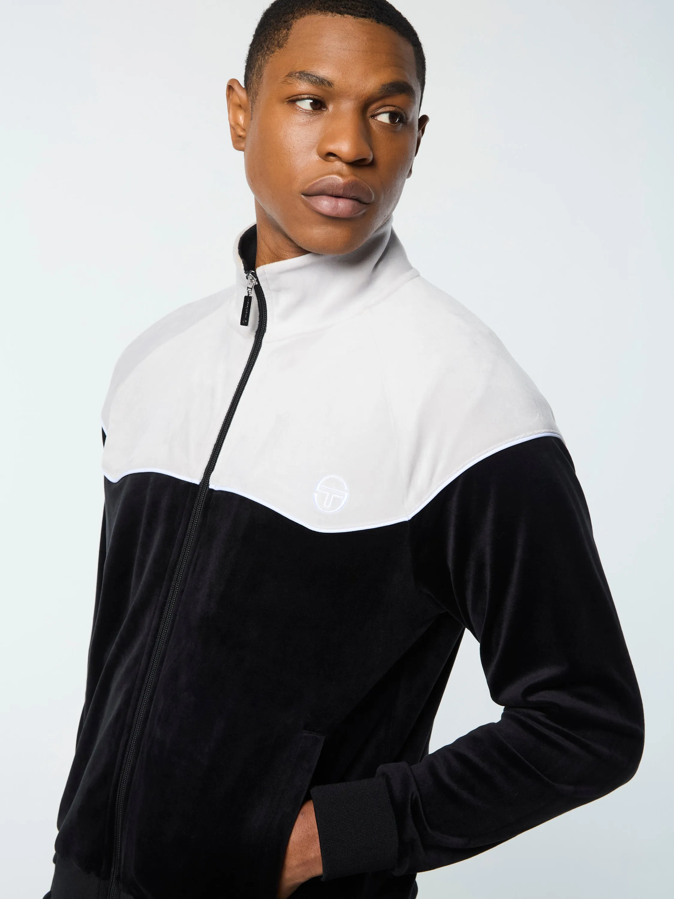 Cielo Velour Track Jacket- Black Beauty