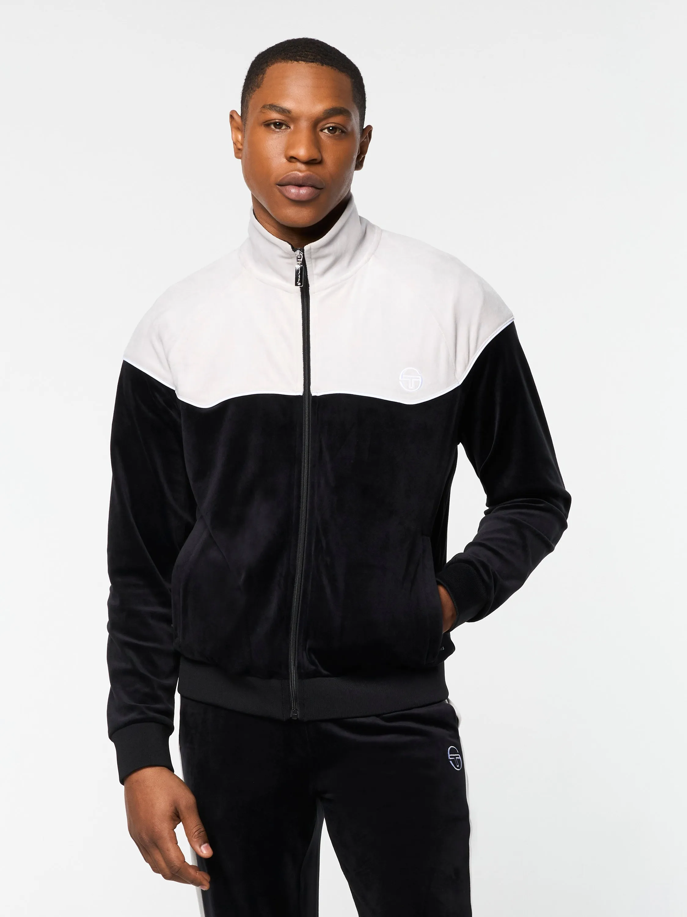 Cielo Velour Track Jacket- Black Beauty