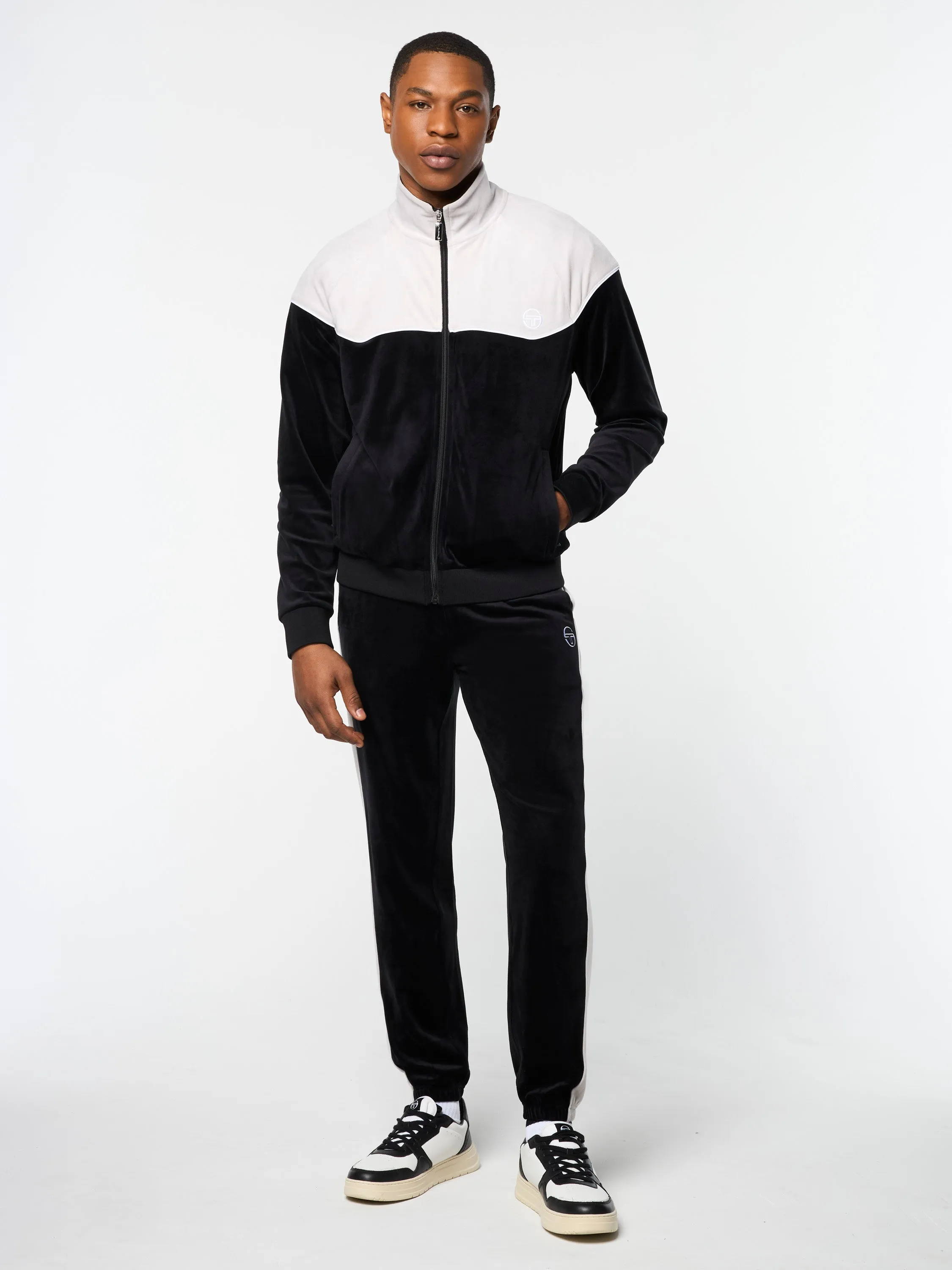 Cielo Velour Track Jacket- Black Beauty