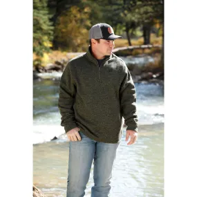 Cinch Men's Olive Quarter Zip Sweater Knit Jacket