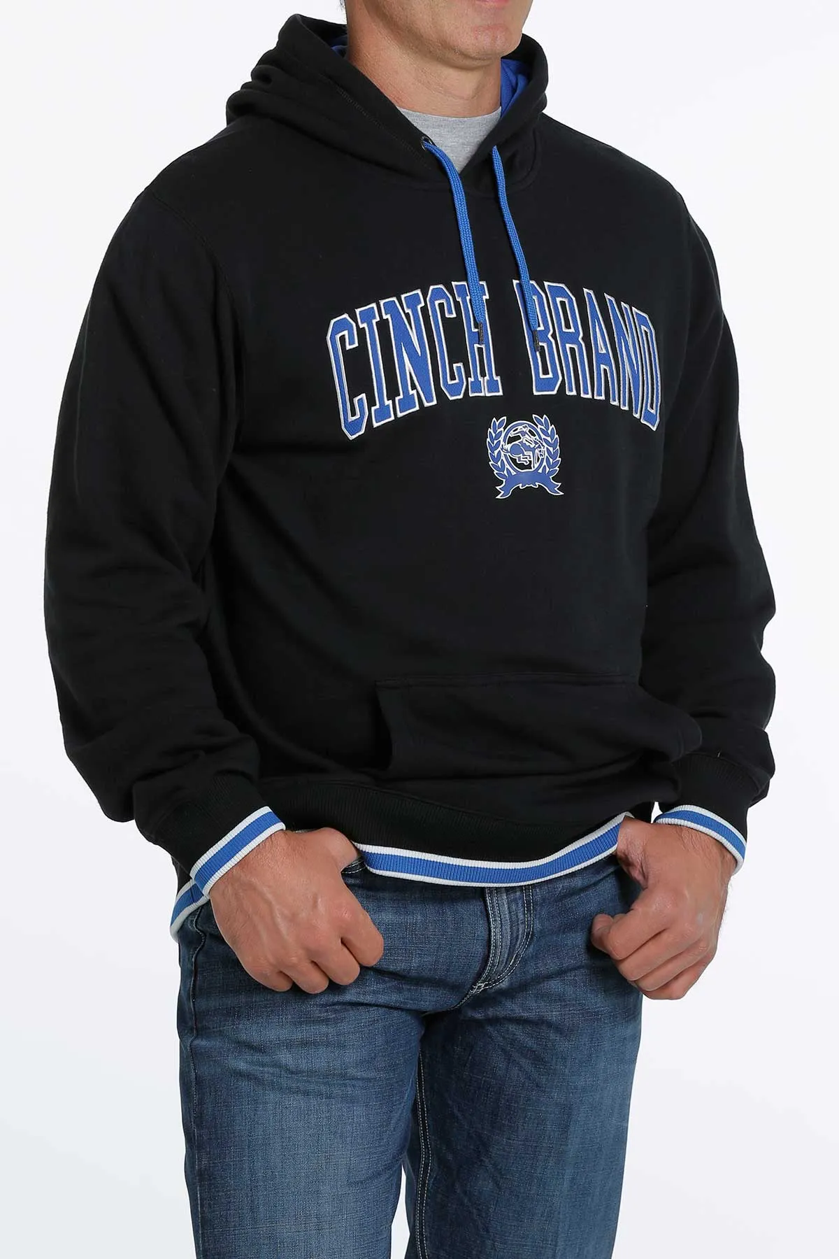 Cinch Men's Solid Black Logo Hooded Sweatshirt