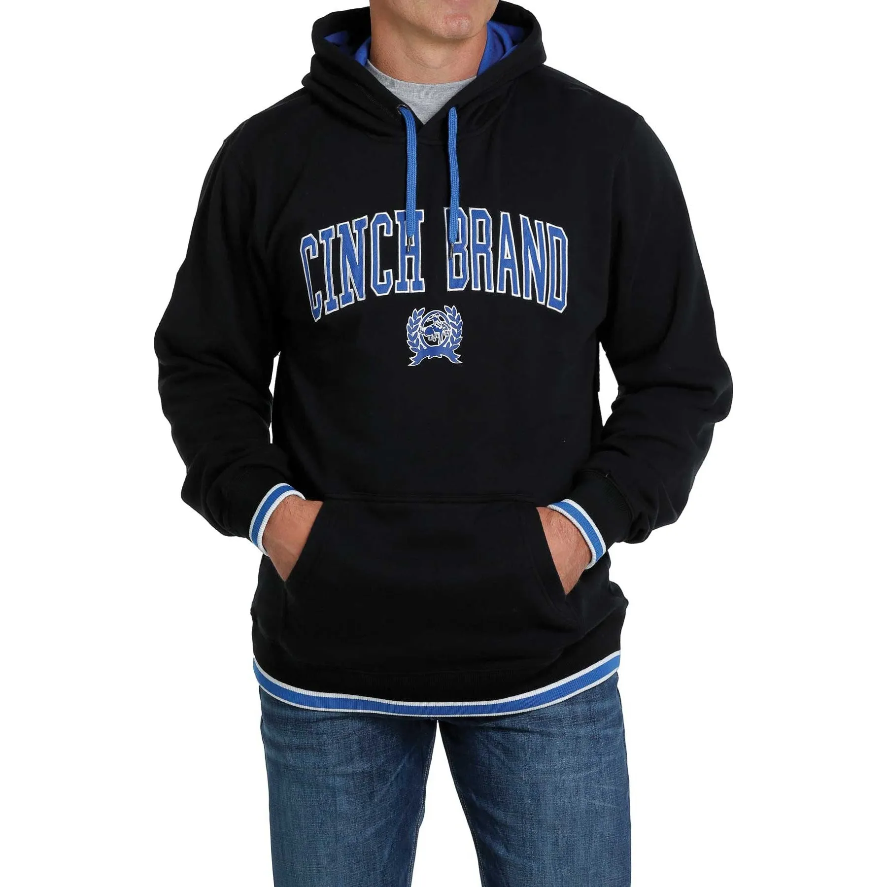 Cinch Men's Solid Black Logo Hooded Sweatshirt